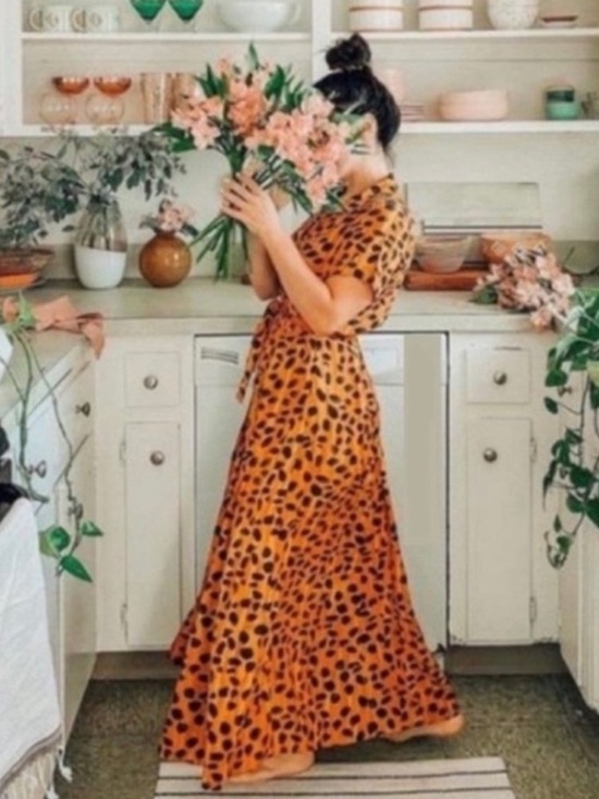 Anthropologie Dresses & Skirts - Anthropologie Porridge Vianne Leopard Maxi ShirtDress Orange 8 NWT
